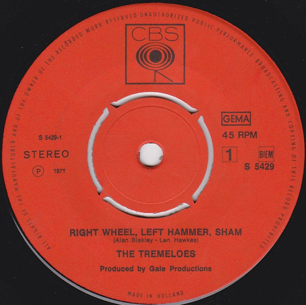 The Tremeloes : Right Wheel, Left Hammer, Sham (7", Single)