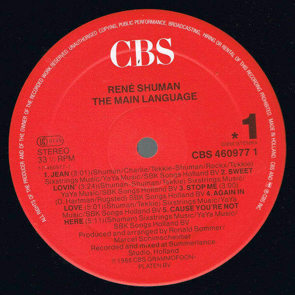 René Shuman : The Main Language (LP, Album)
