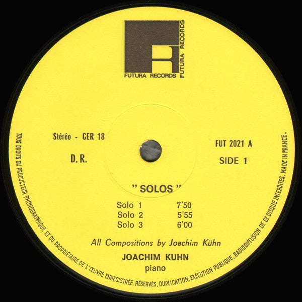 Joachim Kühn : Solos (LP, Album)