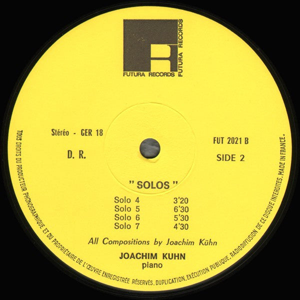 Joachim Kühn : Solos (LP, Album)