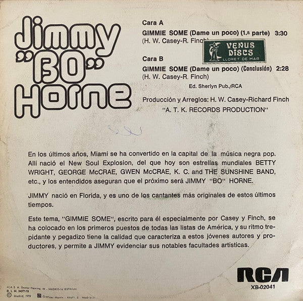 Jimmy "Bo" Horne : Gimmie Some (Dame Un Poco) (7", Single)