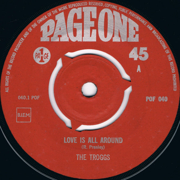 The Troggs : Love Is All Around / When Will The Rain Come (7", Single, Mono)