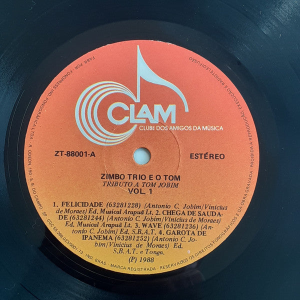 Zimbo Trio : Zimbo Trio E O Tom (Tributo A Tom Jobim Vol. 01) (LP, Album)