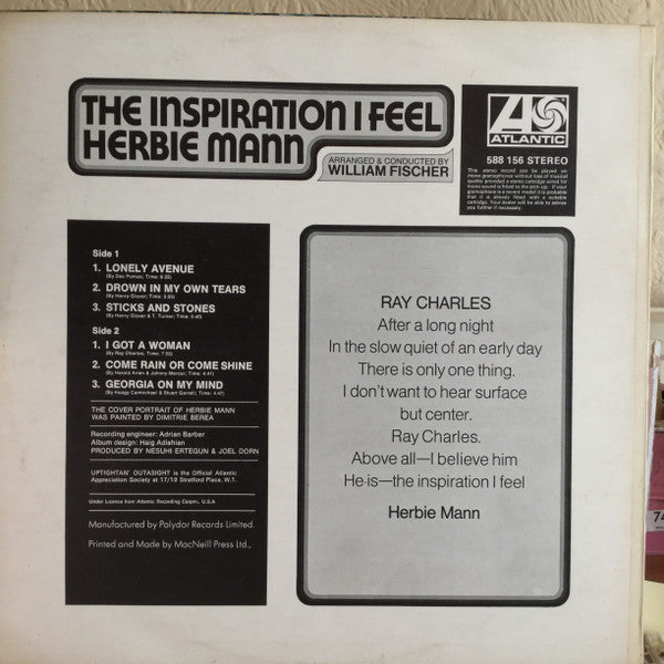 Herbie Mann : The Inspiration I Feel (LP, Album)