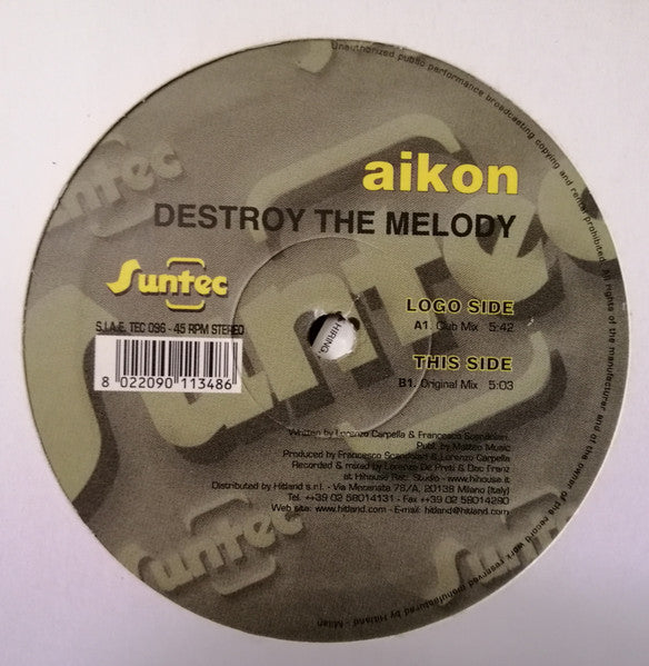 Aikon (2) : Destroy The Melody (12")