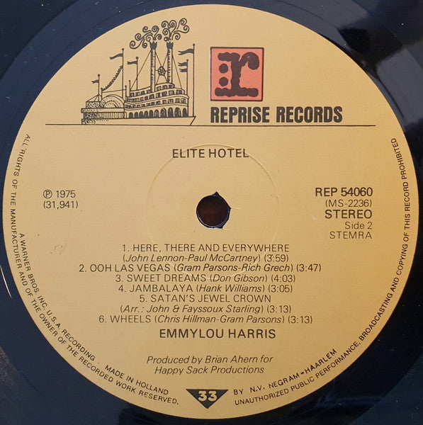 Emmylou Harris : Elite Hotel (LP, Album)