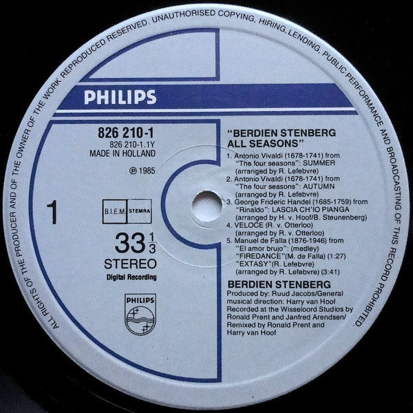 Berdien Stenberg : All Seasons (LP, Album)