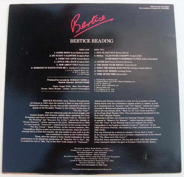 Bertice Reading : Bertice (LP, Album)