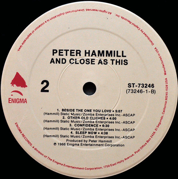 Peter Hammill : And Close As This (LP, Album)