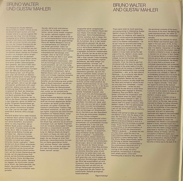 Gustav Mahler - Bruno Walter, Kathleen Ferrier, Wiener Philharmoniker : Bruno Walter Dirigiert Gustav Mahler - Sinfonie Nr.9 D-Dur . Sinfonie Nr.5 Cis-moll: Adagietto . Kindertotenlieder (2xLP, Comp)