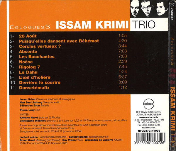 Issam Krimi Trio : Eglogues 3 (CD, Album)