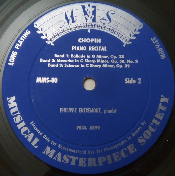 Frédéric Chopin — Philippe Entremont : Klavierabend (10", Mono)