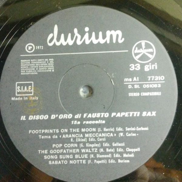 Fausto Papetti : 15a Raccolta (LP, Album, Gat)