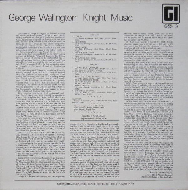 George Wallington : Knight Music (LP, Album, RE)