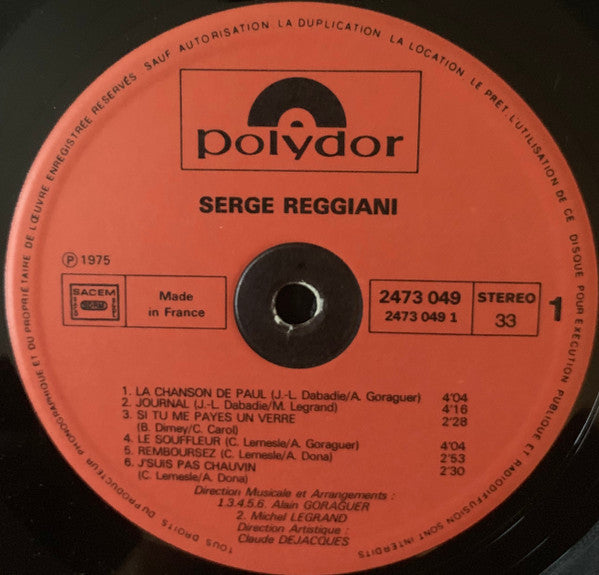 Serge Reggiani : Serge Reggiani (LP, RE, Gat)