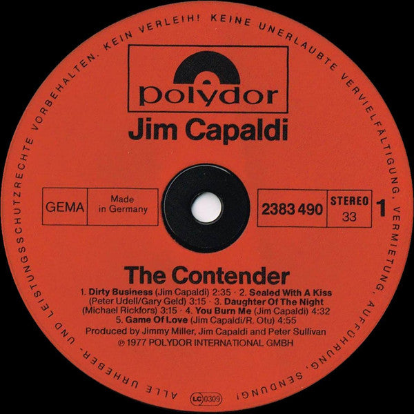 Jim Capaldi : The Contender (LP, Album)