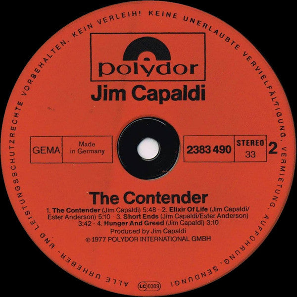 Jim Capaldi : The Contender (LP, Album)