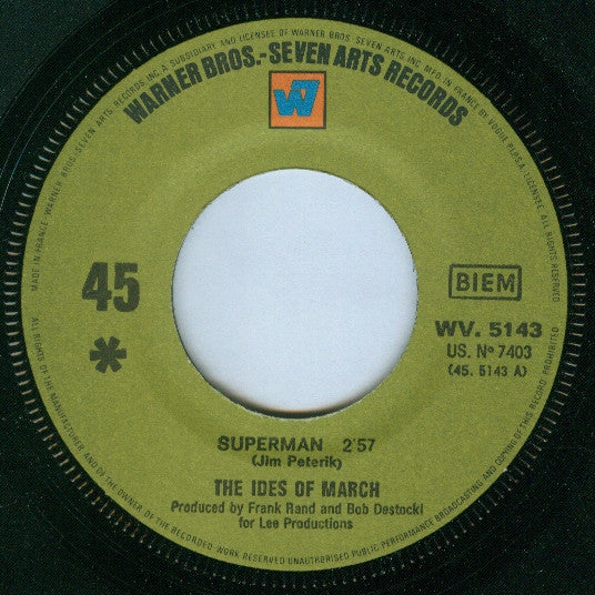 The Ides Of March : Superman  (7", Single)