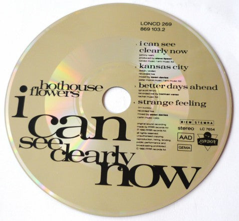 Hothouse Flowers : I Can See Clearly Now (CD, Single)