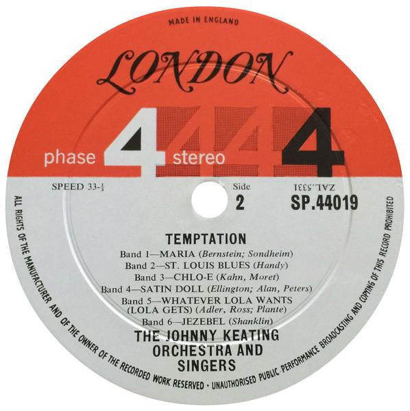 The John Keating Orchestra : Temptation (LP)