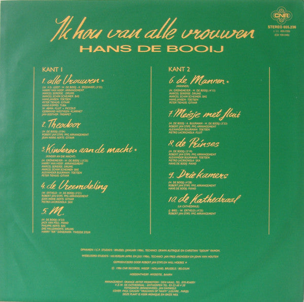 Hans de Booij* : Ik Hou Van Alle Vrouwen (LP, Album)
