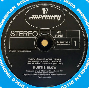 Kurtis Blow : Throughout Your Years / Christmas Rappin (12", Gen)