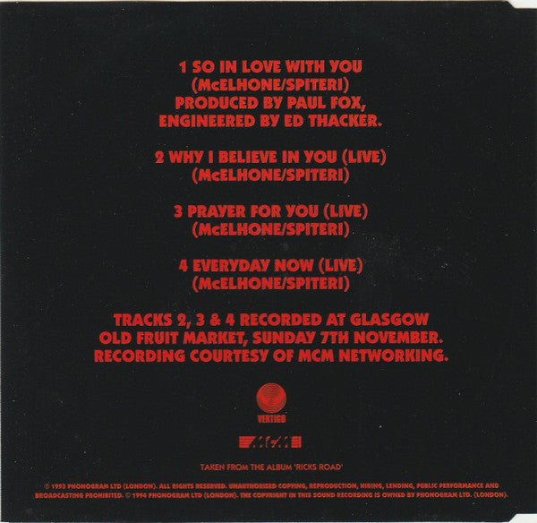 Texas : So In Love With You (CD, Single)