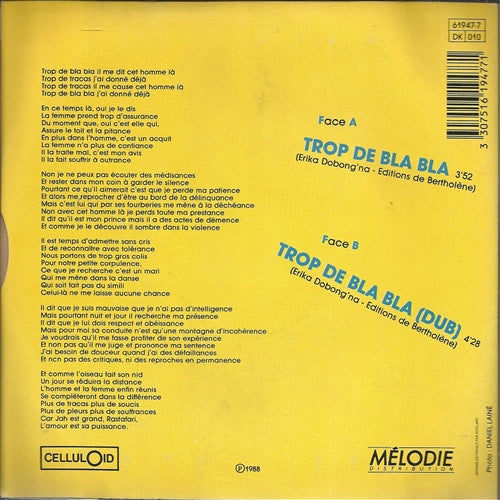 Princess Erika : Trop De Bla Bla (7")
