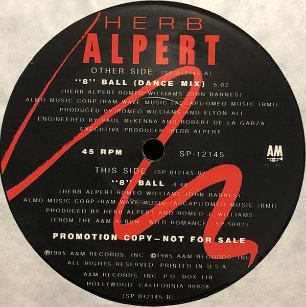 Herb Alpert : "8" Ball (12", Promo)