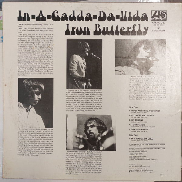 Iron Butterfly : In-A-Gadda-Da-Vida (LP, Album, RP)