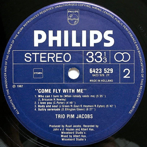 The Pim Jacobs Trio : Come Fly With Me (LP, Album)