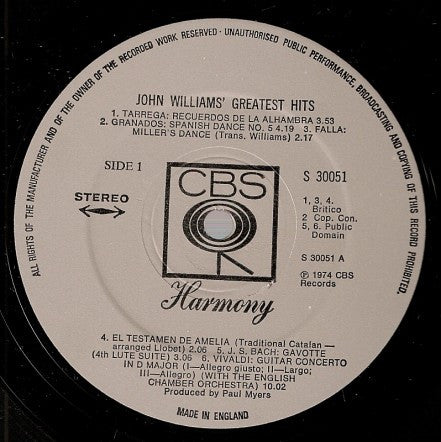 John Williams (7) : John Williams Greatest Hits (LP, Comp)