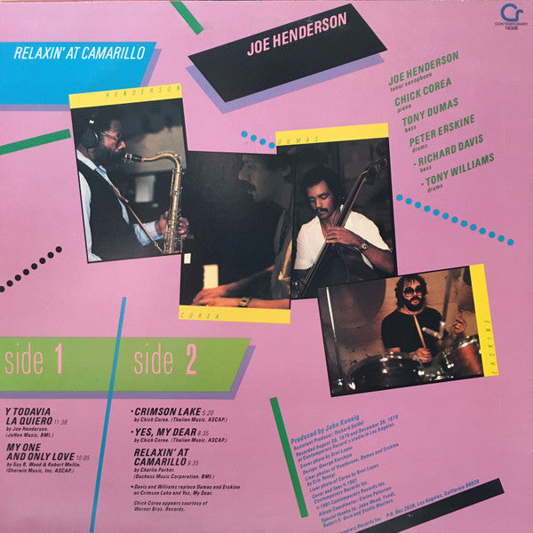 Joe Henderson : Relaxin' At Camarillo (LP, Album)