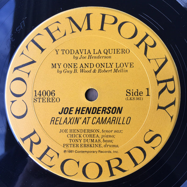 Joe Henderson : Relaxin' At Camarillo (LP, Album)
