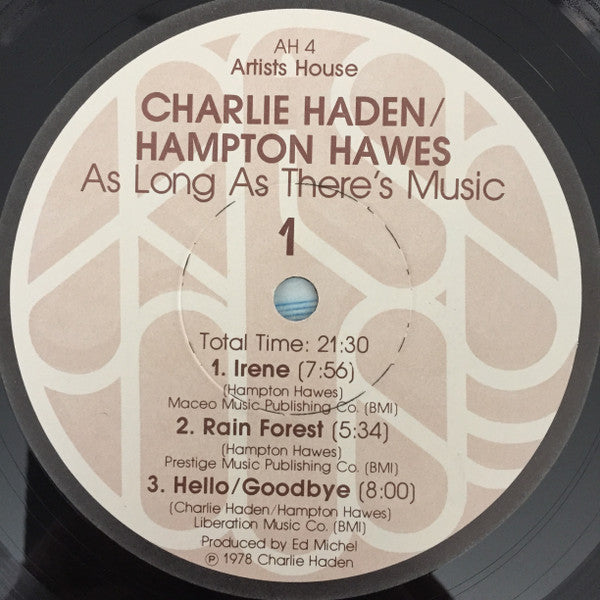 Charlie Haden / Hampton Hawes : As Long As There's Music (LP, Album, Gat)