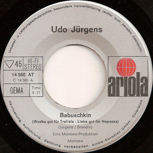 Udo Jürgens : Babuschkin (Wodka Gut Für Trallala - Liebe Gut Für Hopsasa) (7", Single)