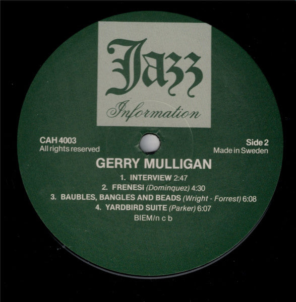Gerry Mulligan : In Sweden (2xLP, Album, RE)