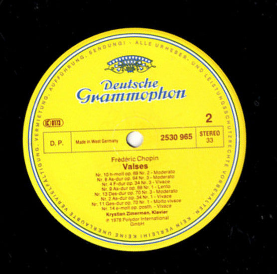 Frédéric Chopin - Krystian Zimerman : 14 Walzer · Waltzes (LP)