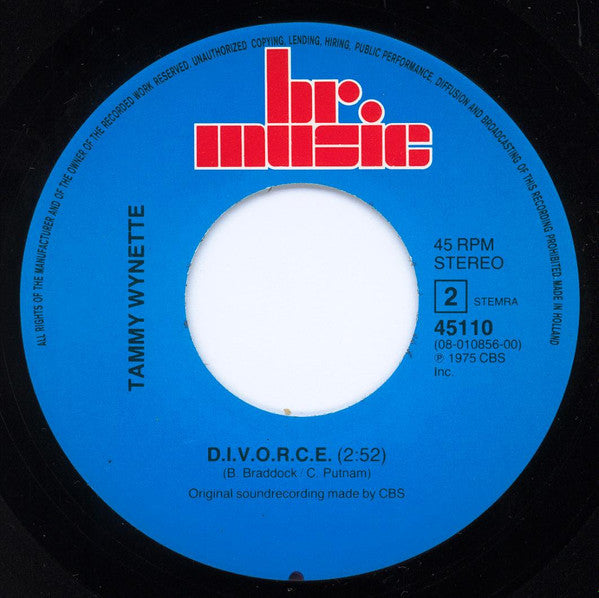 Tammy Wynette : Stand By Your Man / D.I.V.O.R.C.E. (7", Single, RE)