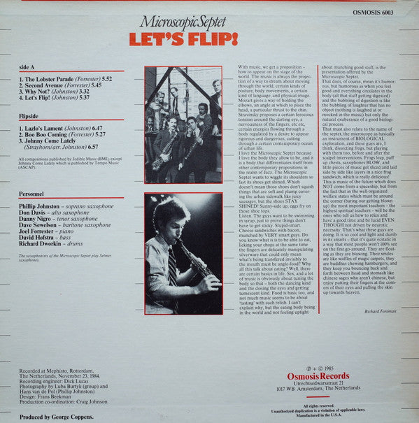 Microscopic Septet : Let's Flip! (Live At Mephisto) (LP, Album)