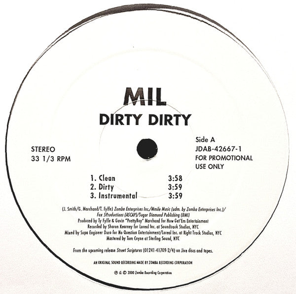 Mil : Dirty Dirty (12", Single, Promo)