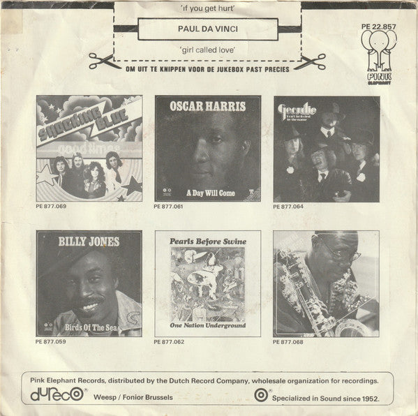 Paul Da Vinci : If You Get Hurt (7", Single)
