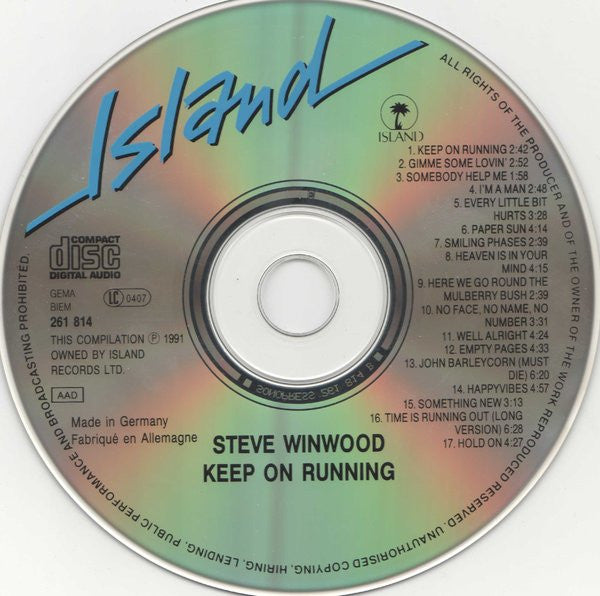 Steve Winwood : Keep On Running (CD, Comp, RM)
