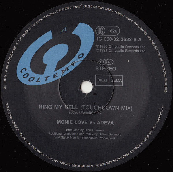 Monie Love Vs Adeva : Ring My Bell (12")