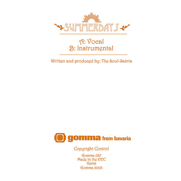 The Poets Of Rhythm : Summerdays (7", Single)