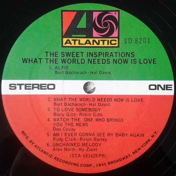 The Sweet Inspirations : What The World Needs Now Is Love (LP, Album, Pre)