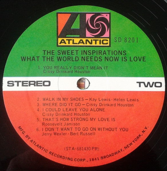 The Sweet Inspirations : What The World Needs Now Is Love (LP, Album, Pre)