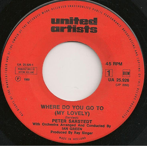 Peter Sarstedt : Where Do You Go To (My Lovely) (7", Single)
