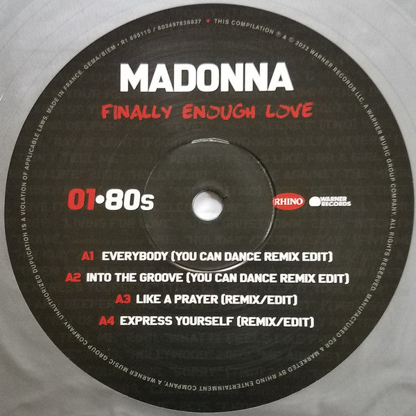 Madonna : Finally Enough Love (2xLP, Comp, RM, Sil)