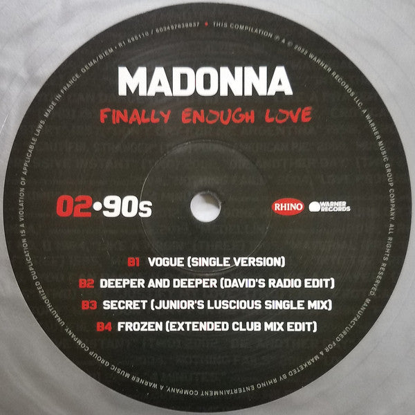 Madonna : Finally Enough Love (2xLP, Comp, RM, Sil)